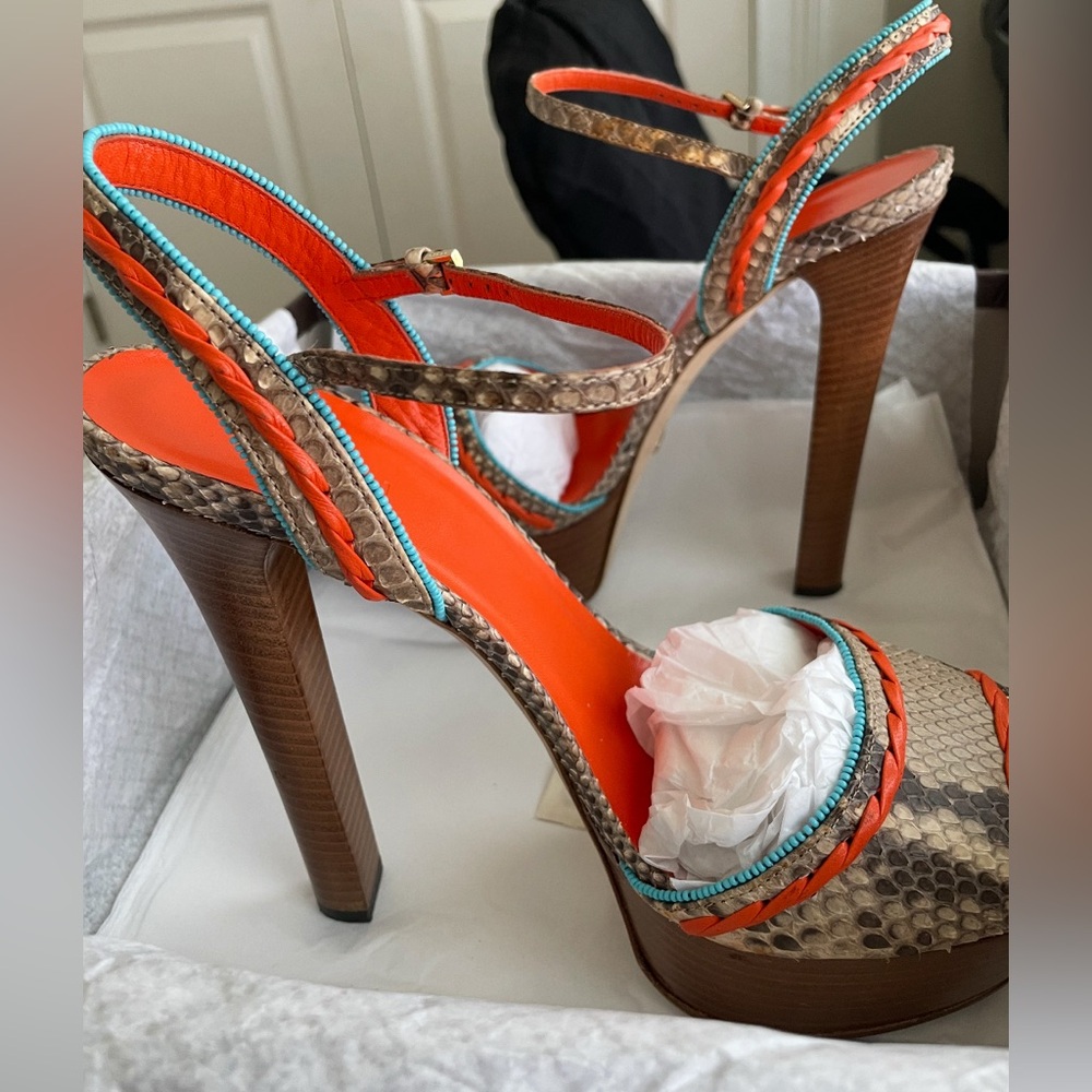 Gucci Python Bicolor Platform Stiletto Heels - image 2